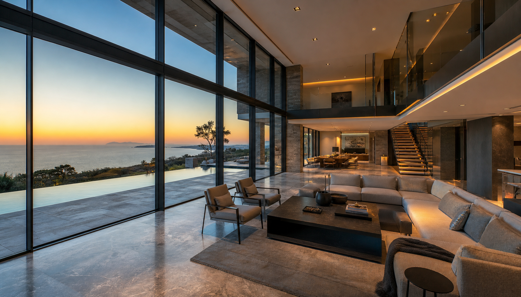 Luxury aluminum windows and doors for a modern villa project 1